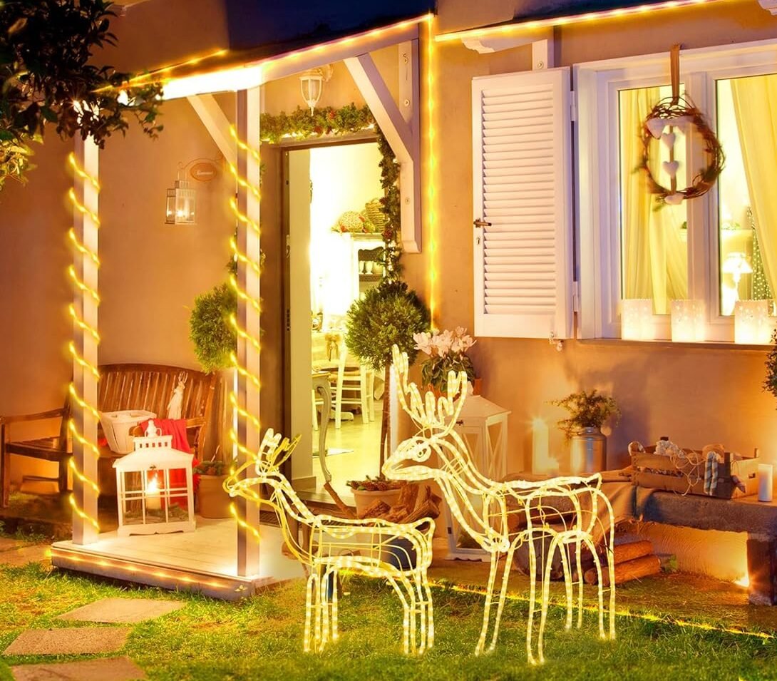 Outdoor Christmas tree decorative string lights