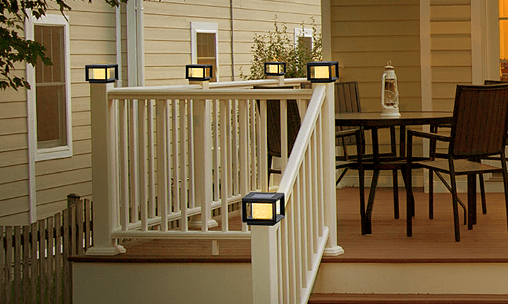 Mlambert 8 Pack Solar Post Lights Outdoor, Waterproof Fence Cap Lights for Deck, 4x4 6x6 Wooden Vinyl Outdoor Lights with Shinning Effect, Black-3