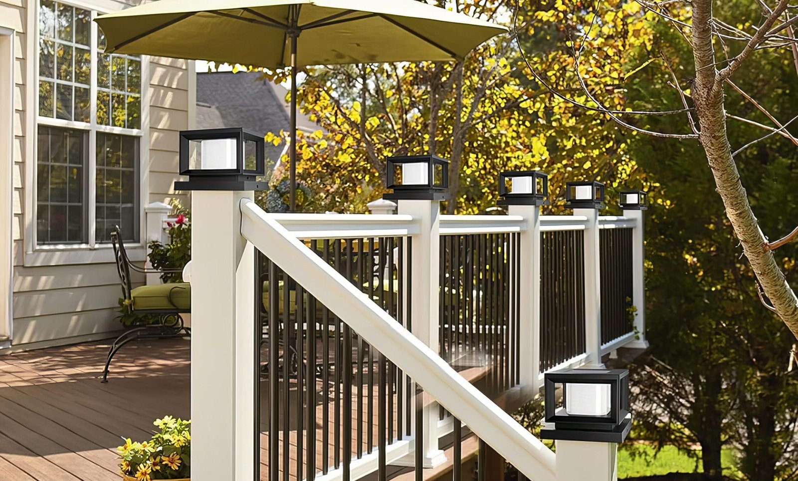 Mlambert 8 Pack Solar Post Lights Outdoor, Waterproof Fence Cap Lights for Deck, 4x4 6x6 Wooden Vinyl Outdoor Lights with Shinning Effect, Black