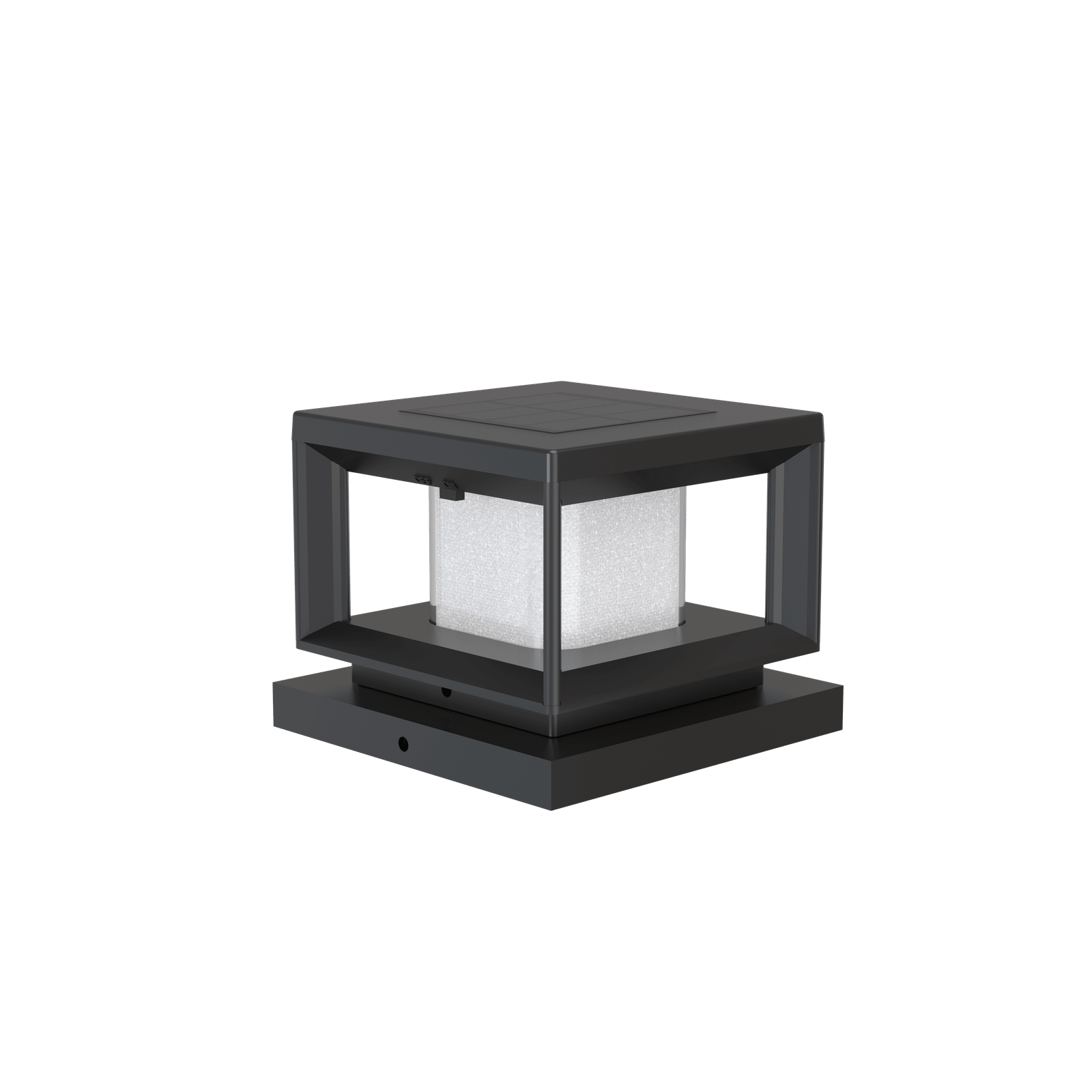 solar post cap lights-black