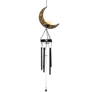 Solar Forged Iron Moon Wind Chime Light