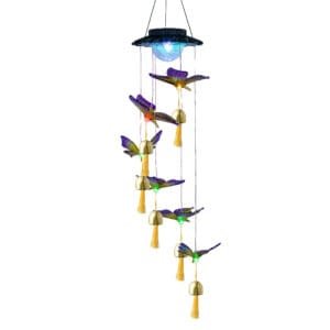 Solar-powered Colorful Butterfly Wind Chime Light