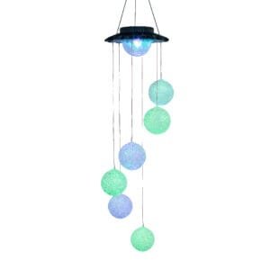 Solar-powered Rice Grain Ball Wind Chime Light