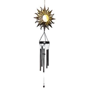 Solar wrought iron solar wind chime lamp