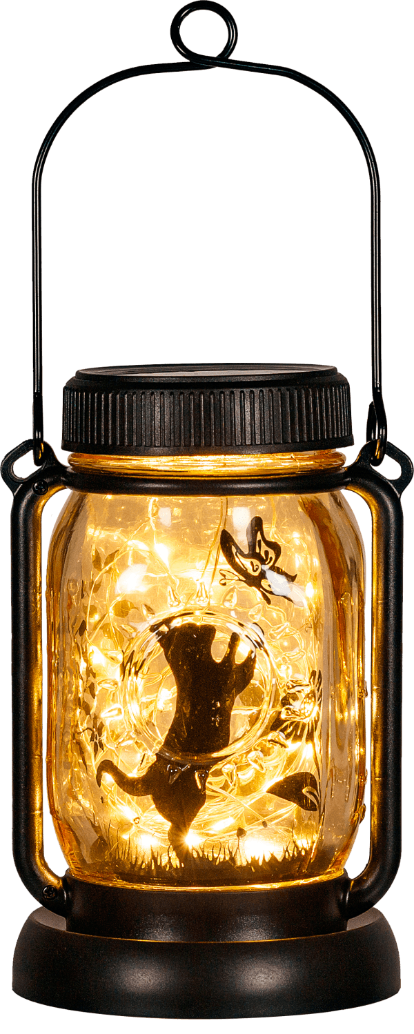 Solar kitten butterfly carrying lantern