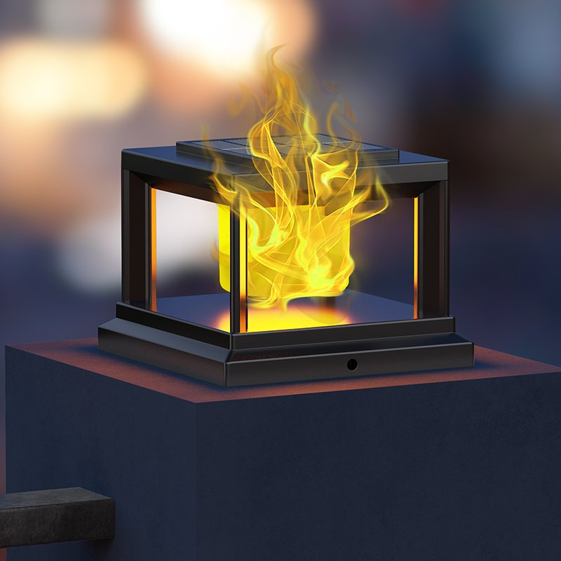 solar post cap lights